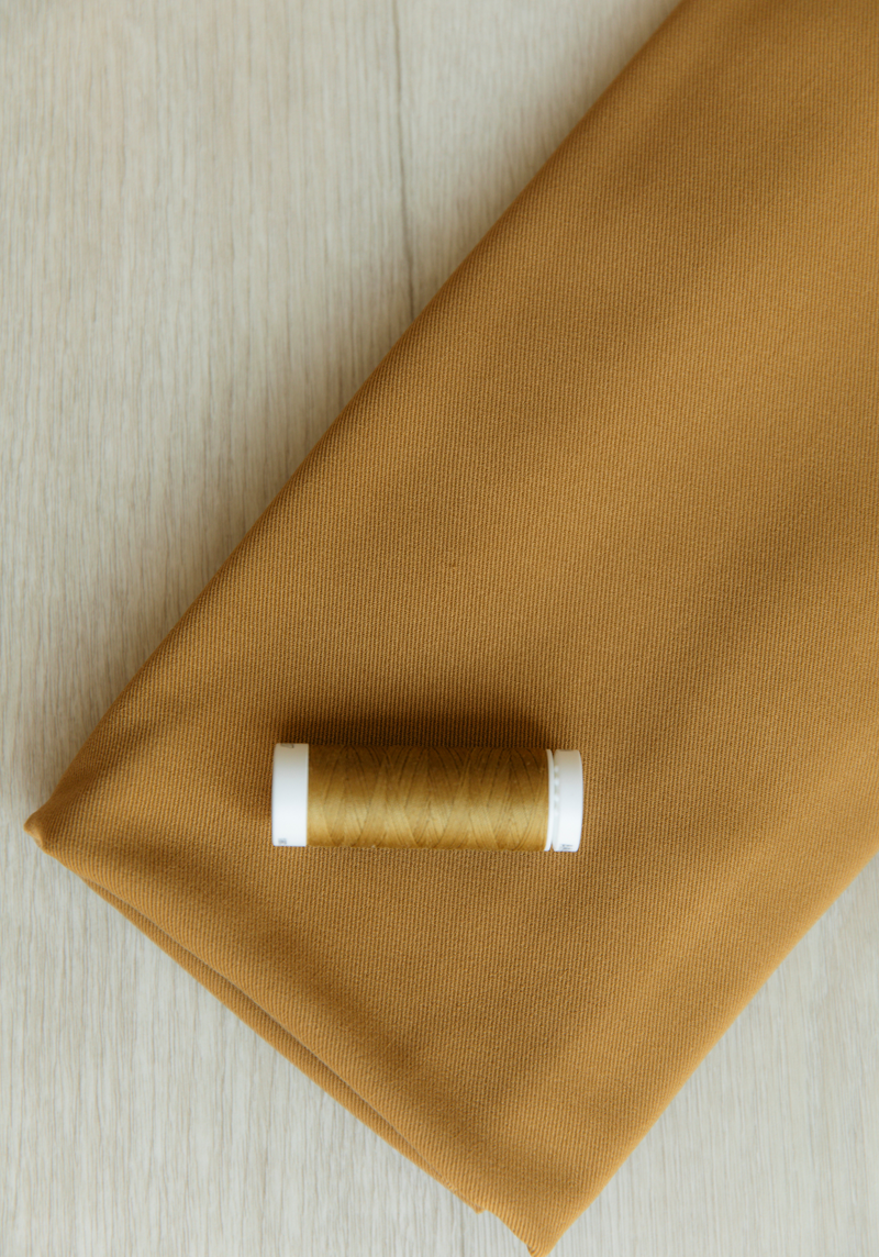 COUPON 40 cm - Cotton gabardine fabric - Cumin