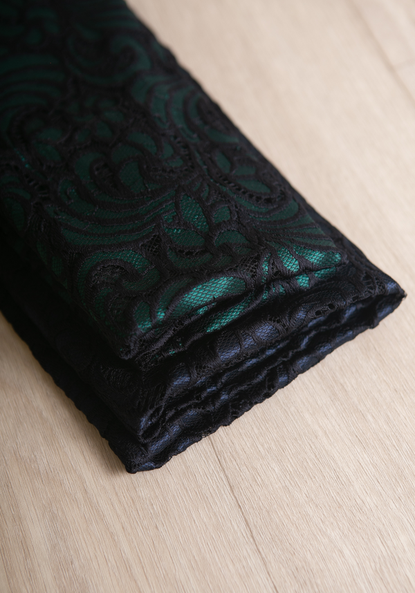 Midnight Blue Acanthus Lace Fabric