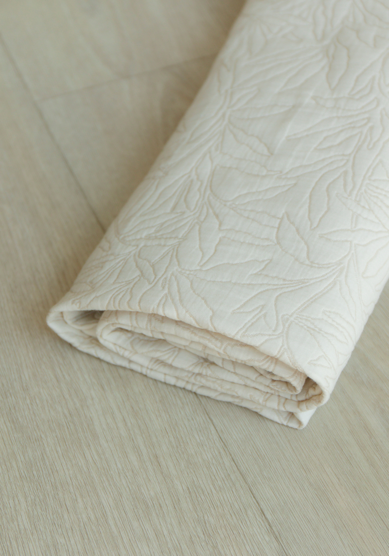 Tissu jacquard Ecume Ecru et Blanc