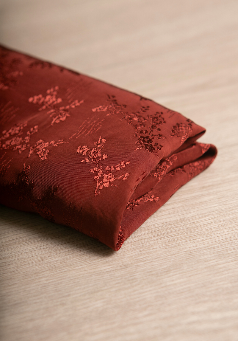 Tissu jacquard de viscose Lily Acajou