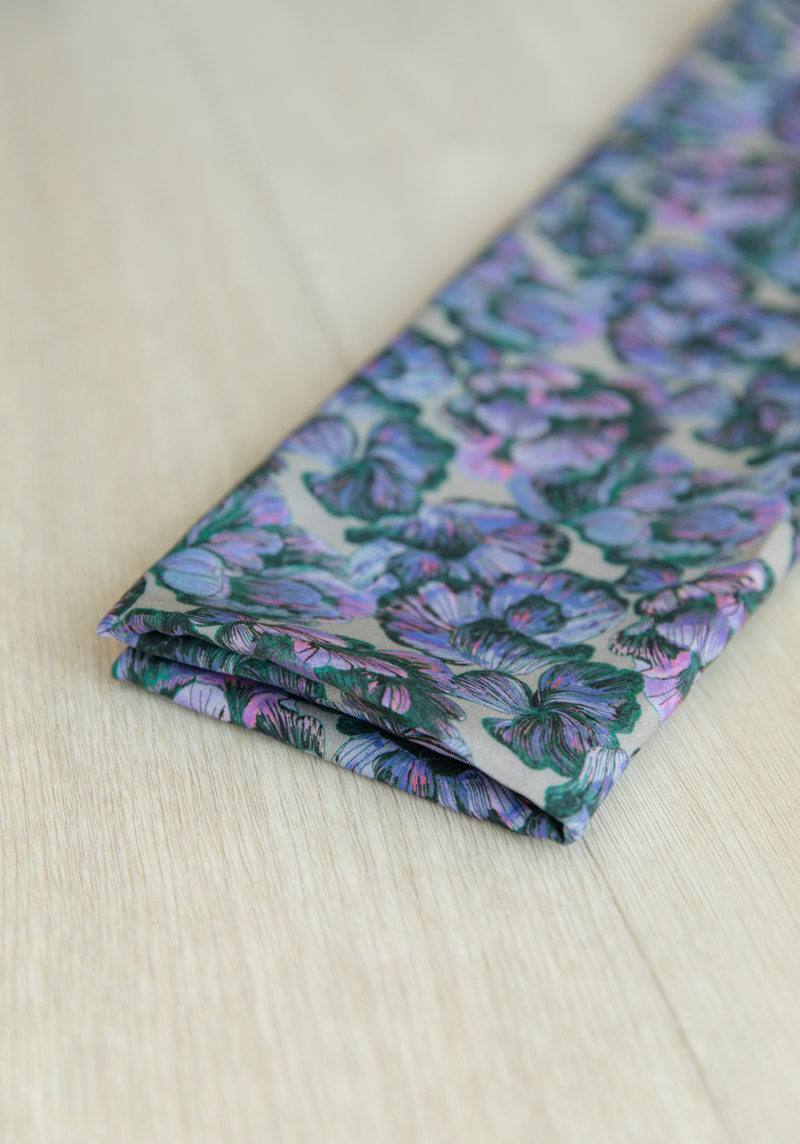 Panache Printed Viscose Poplin Fabric - Blue, Red, Cumin, Sulfide Grey or Mauve