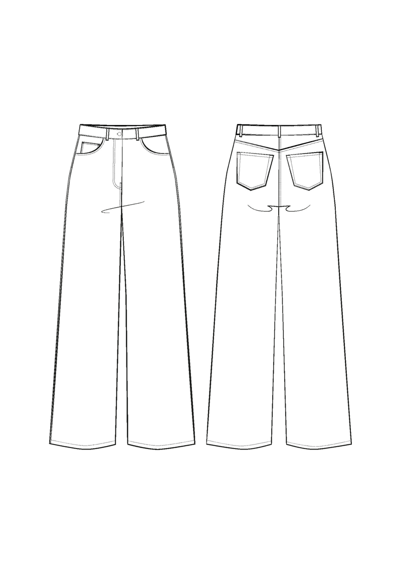 Ronsard pants sewing pattern - Pocket pattern