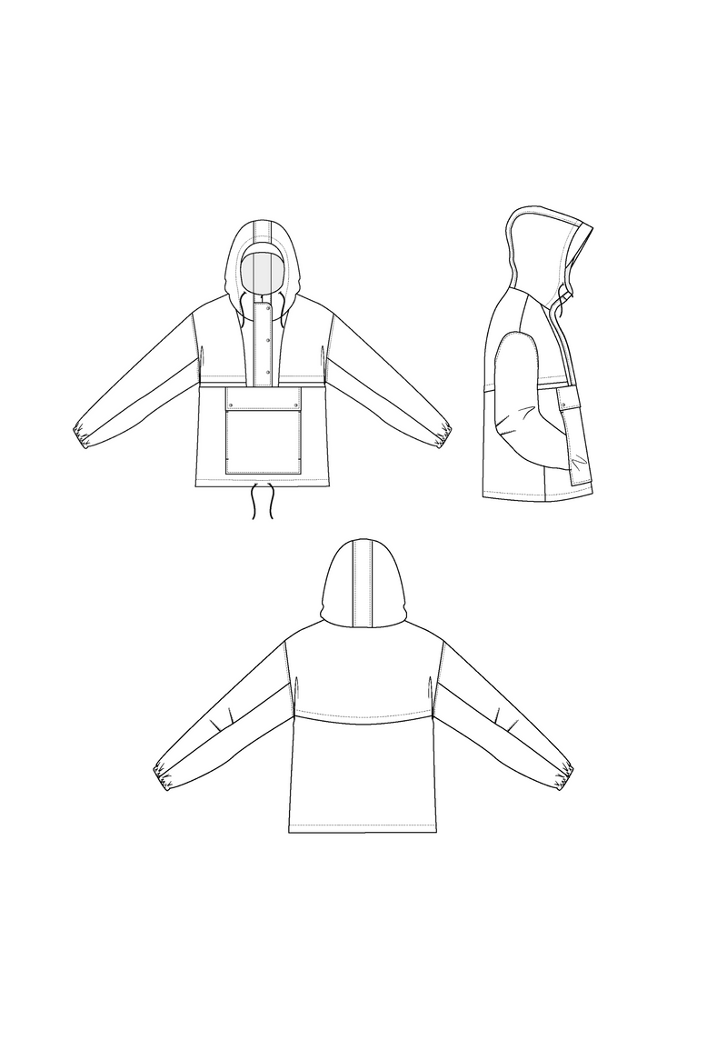 Rafale windbreaker sewing pattern - Pouch pattern