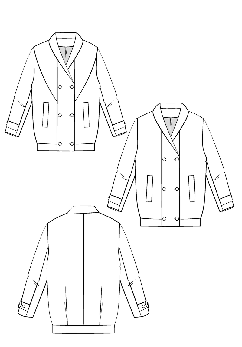 Cliff coat sewing pattern - Paper pattern