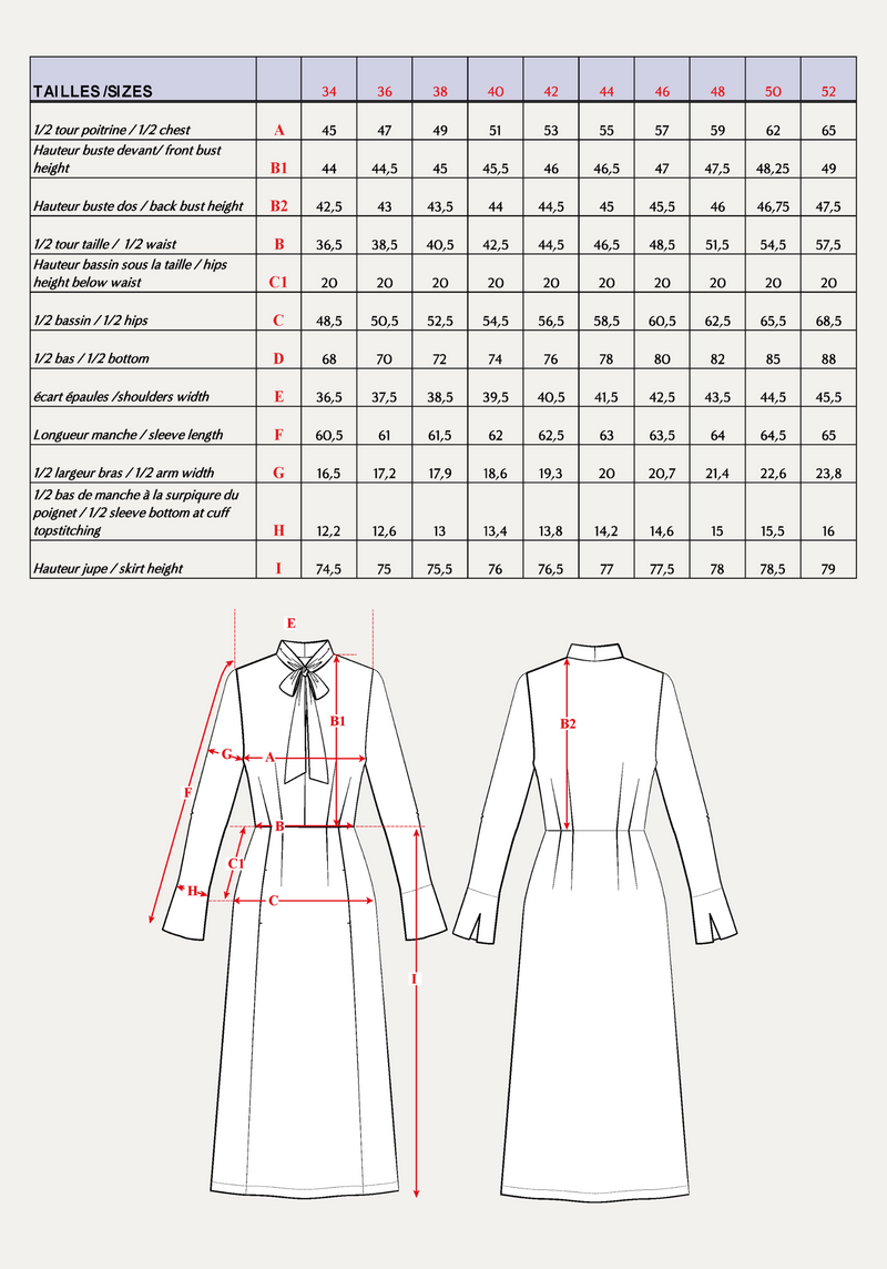 Peninsula dress sewing pattern - Pouch pattern