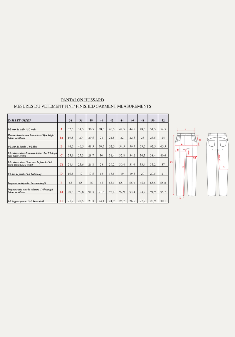 Pants pattern, Hussard jeans / Pocket pattern