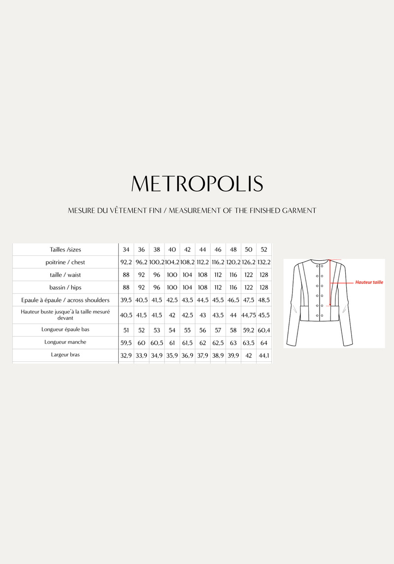 Metropolis jacket sewing pattern / Pouch pattern