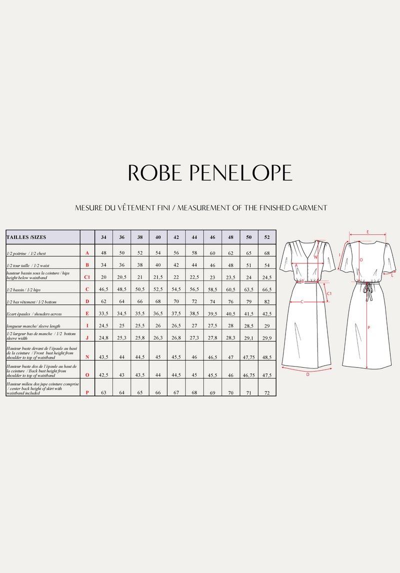 Penelope dress sewing pattern / PDF (A4, A3, A0, US Letter) - Frames, Layers by Size, Video projection