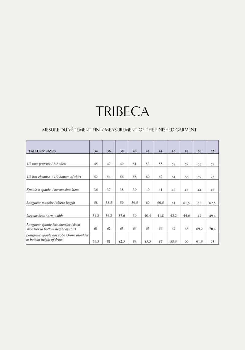 Patron blouse, robe Tribeca / PDF (A4, A3, A0, US Letter) - Cadres, Calques par Taille, Vidéoprojection