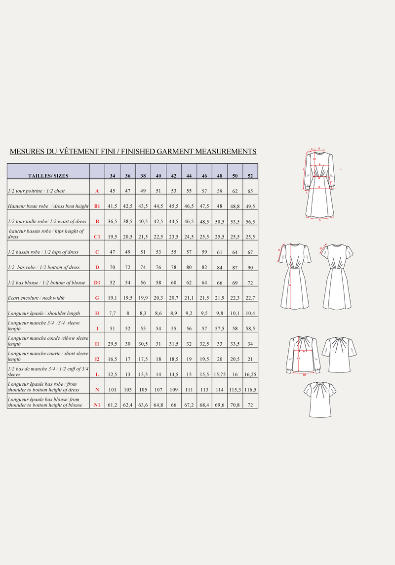 Zenith dress and blouse pattern / Pouch pattern