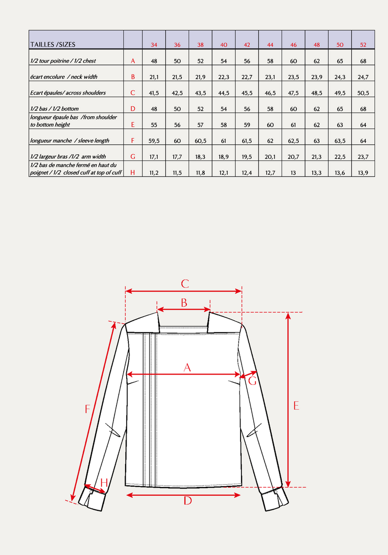 Déferlante blouse sewing pattern - Paper pattern