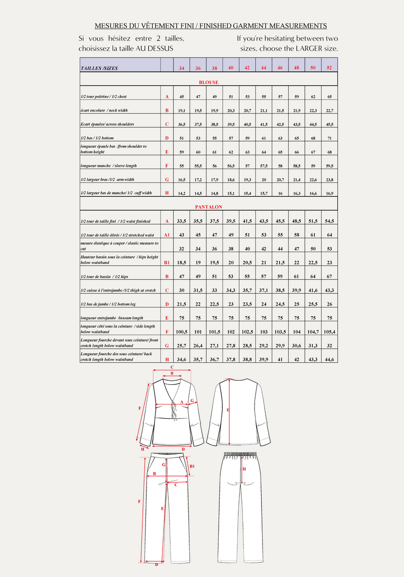 Sigh pajamas pattern - Pocket pattern