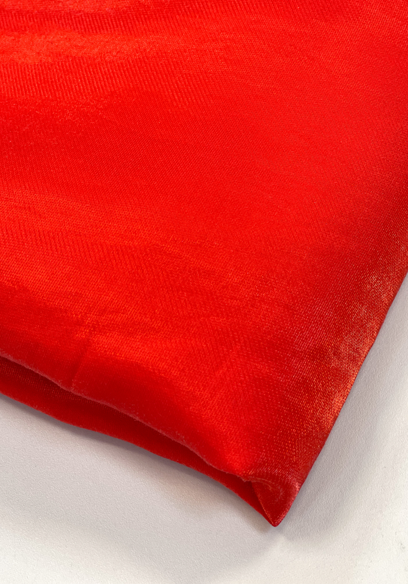 Tissu sergé lyocell lamé Rouge Passion - par 10 cm
