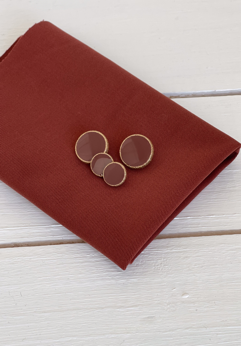 COUPON 30 cm - Cotton gabardine fabric - Mahogany