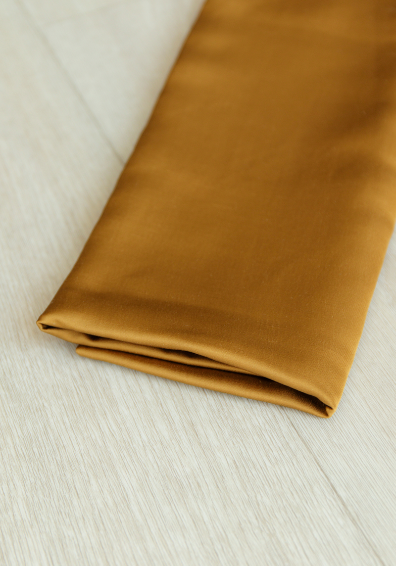 Satin de viscose, lin et lyocell Reflet - Cumin, Champagne ou Gris Parme