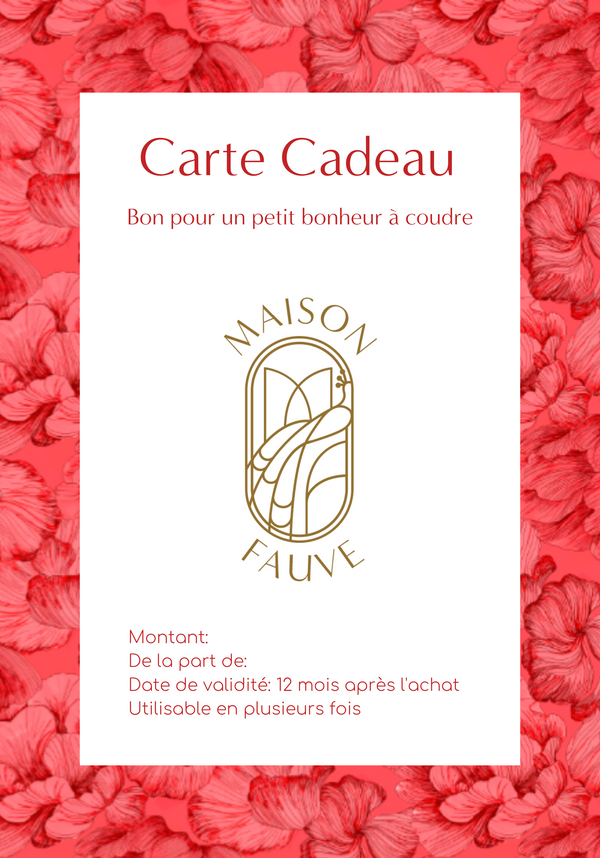 Carte cadeau couture Maison Fauve