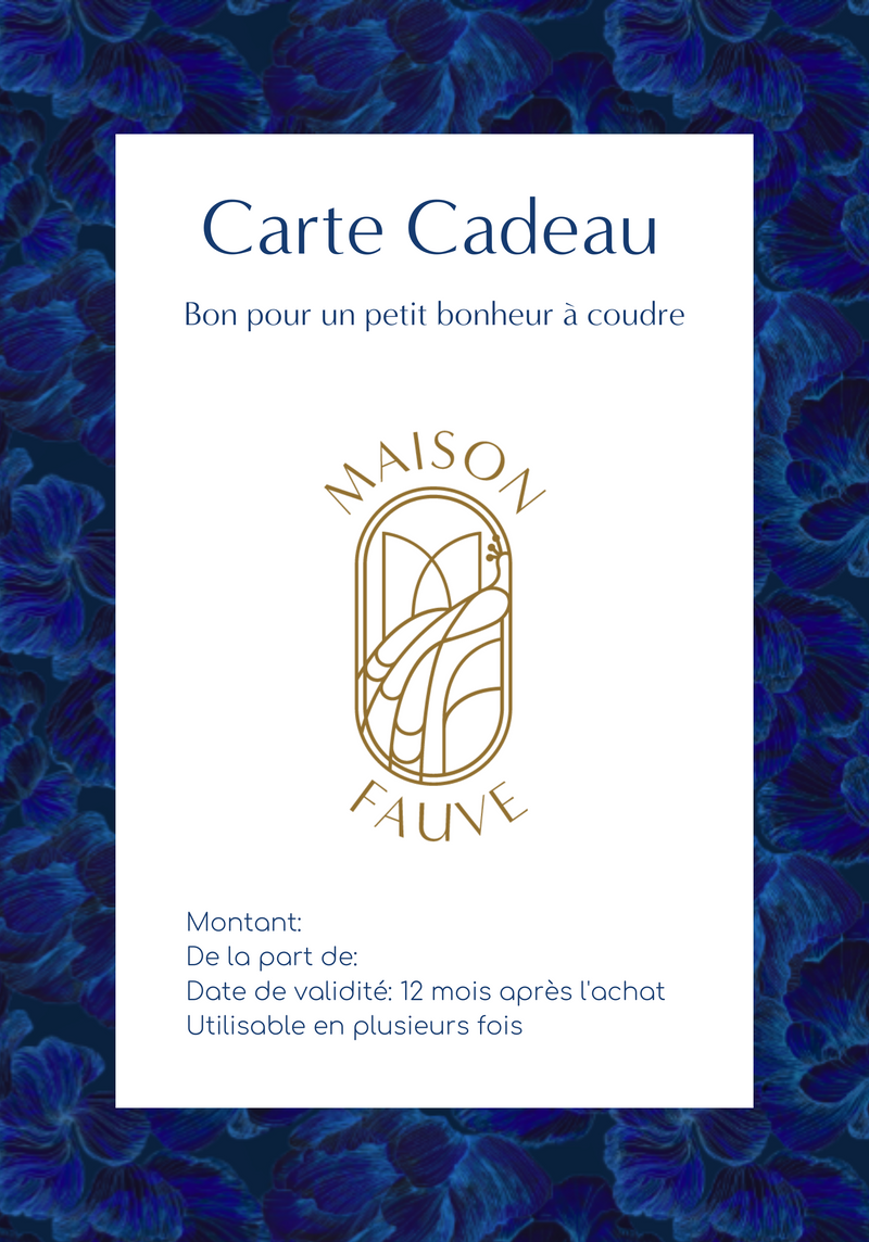 Carte cadeau couture Maison Fauve