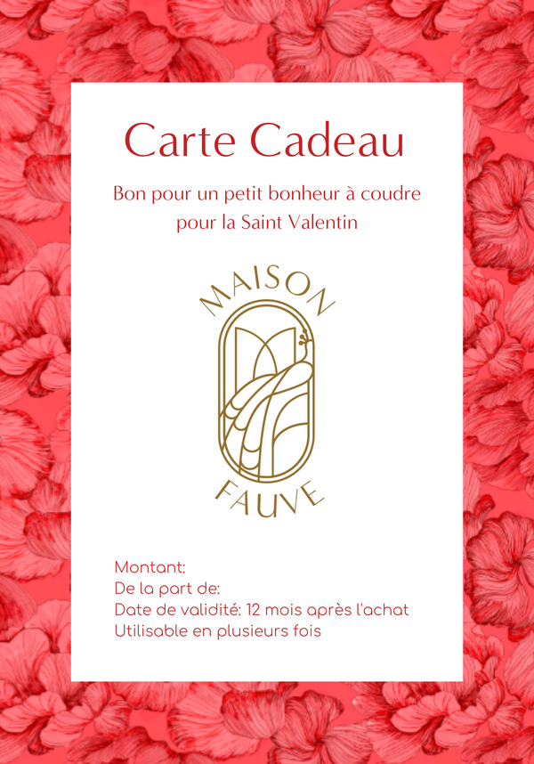 Carte cadeau couture Maison Fauve