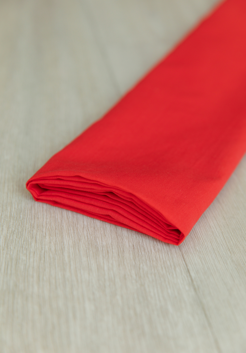 Tissu voile de coton Rouge Passion - par 10 cm