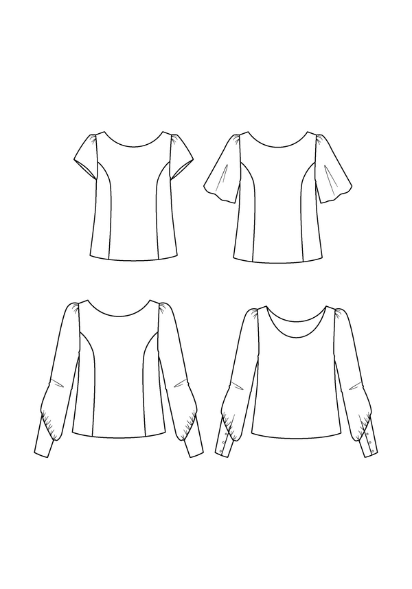 Cicadella blouse sewing pattern / PDF (A4, A3, A0, US Letter) - Frames, Layers by Size, Video projection