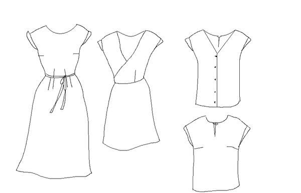 Sewing pattern dress, top Leaf / PDF (A4, A3, A0, US Letter) - Frames, Layers by Size, Video projection