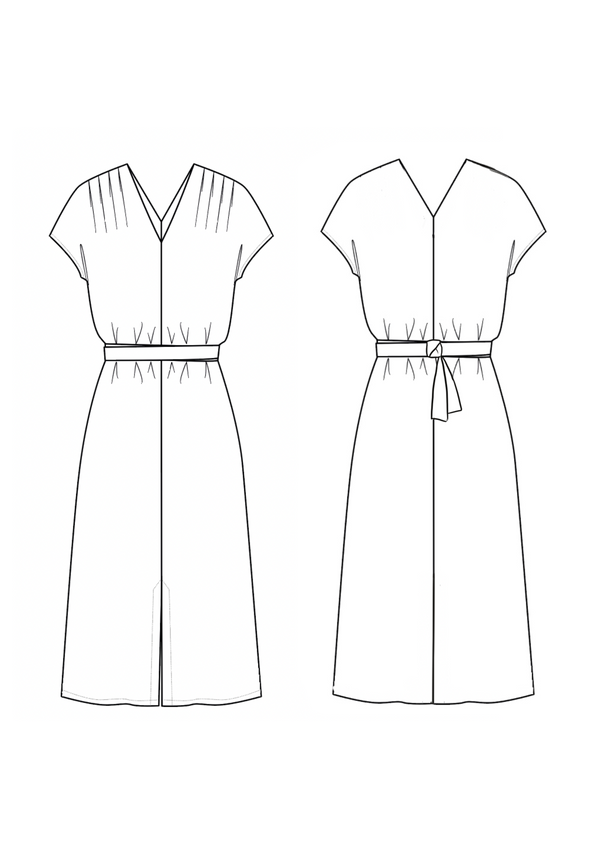 Beginner Sewing Pattern - The Transat Dress / PDF (A4, A3, A0, US Letter) - Frames, Layers by Size, Video Projection